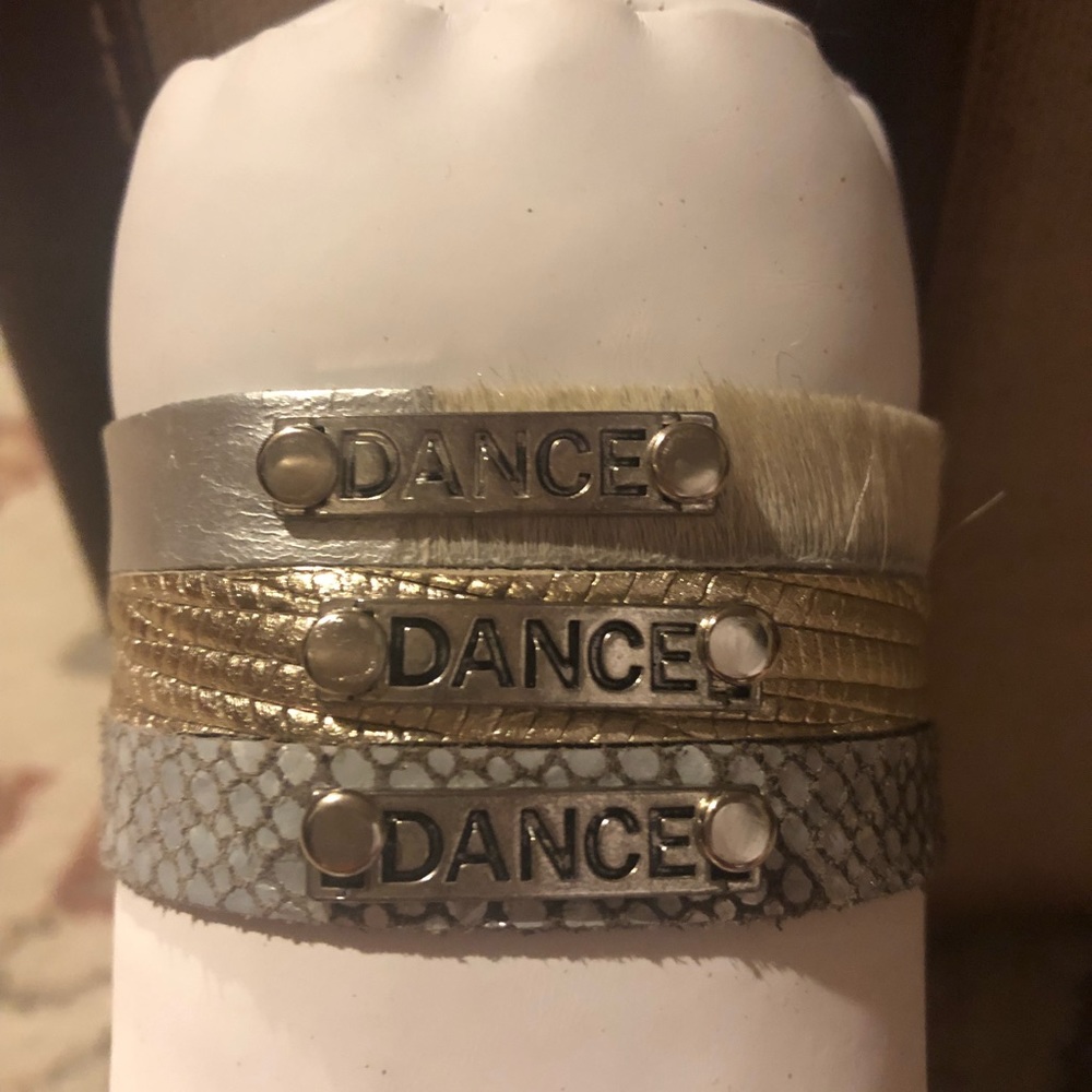 Dance leather inspirational bracelet